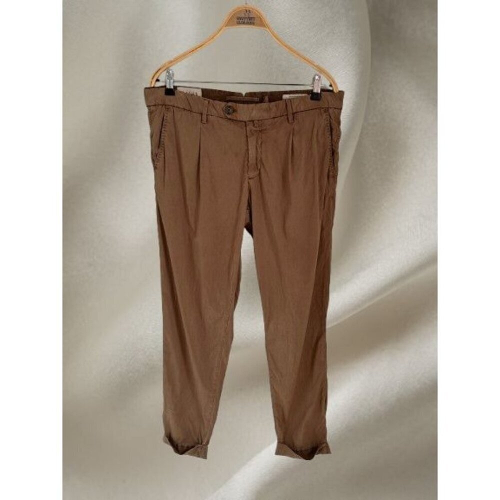 Myths Size 36/28 Pants Brown Cotton Dress Pants Chino Made in Italy